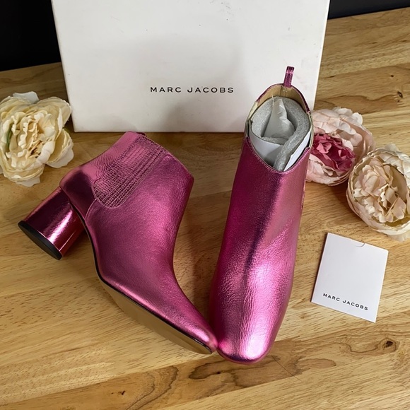 Marc Jacobs Shoes - Marc Jacobs Pink Metallic Booties 7M